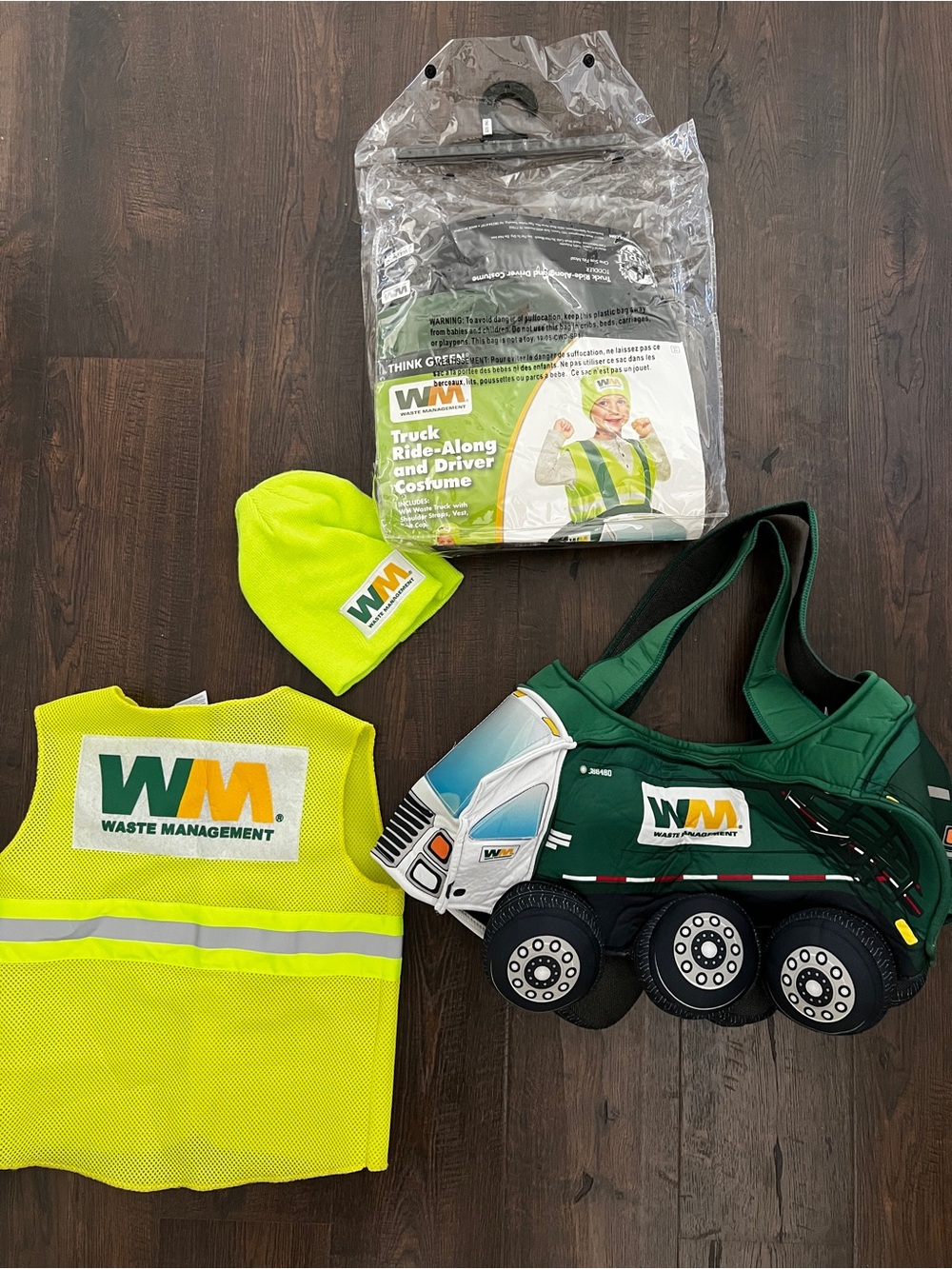 Waste Management Kids Costume Set - Neon Yellow & Green